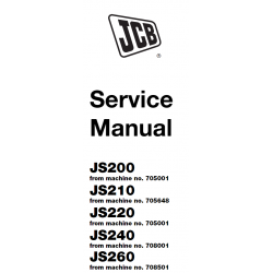JCB instrukcje napraw + schematy + DTR: JCB Koparka JS200 JS210 JS220 JS240 JS260  instrukcja naprawy